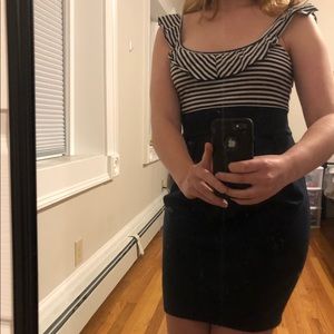 Navy and striped dress